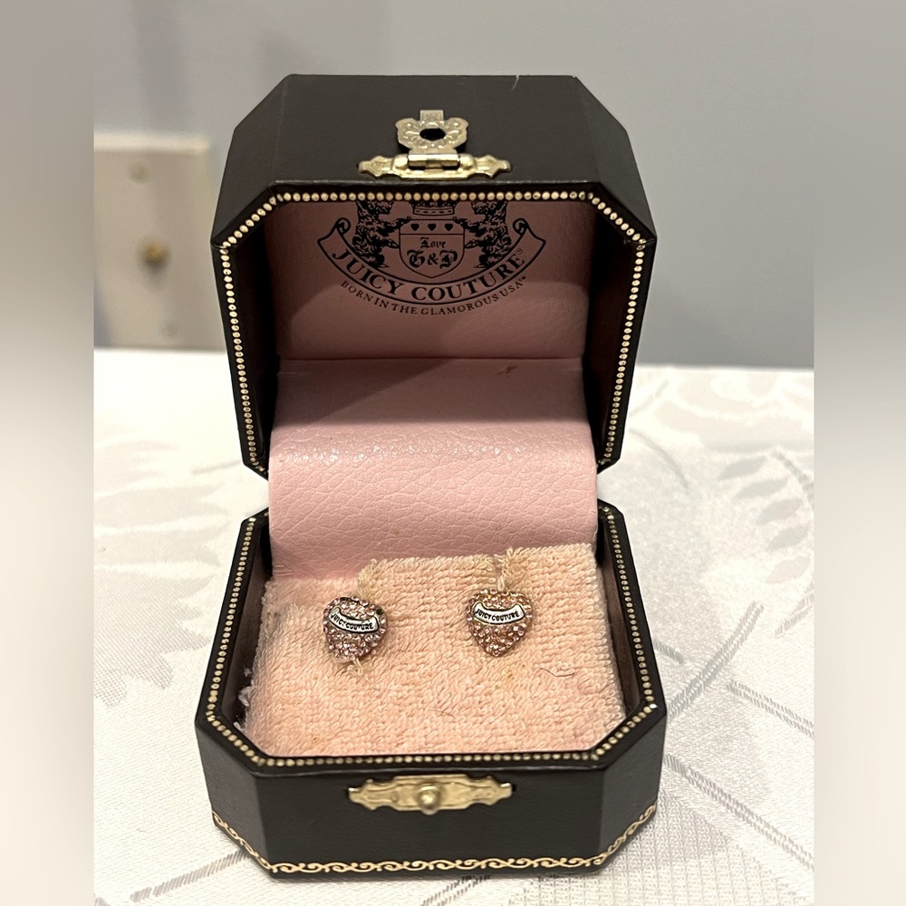 Y2K juicy couture heart stud vintage earrings